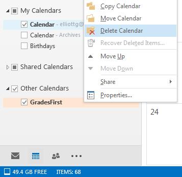 You should see the GradesFirst calendar in the Other Calendars section.