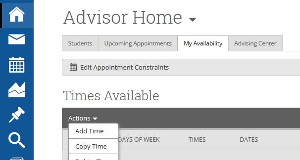 easily create schedules that your advisees will use to sign up.
