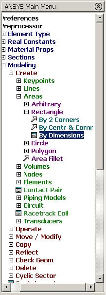 Example Areas Rectangle Preprocessor > Modeling > Create > Areas > Rectangle > By