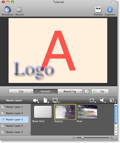Using Logos Global Logos 63 11. Change the shot level to Master Layer 3 in the Master Layers list. Notice that changing shots does not affect the logo you have put on the Master Layer 2.