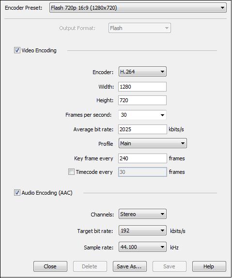 Check presets Click Save New Click the New button to create a new encoder