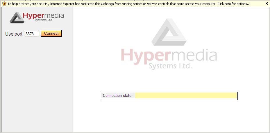 HMC Quick Start 2.3 Start-up and Initial Connecting To run the Hypermedia Management Console: 1. Click the Windows Start button > Programs > Hypermedia.