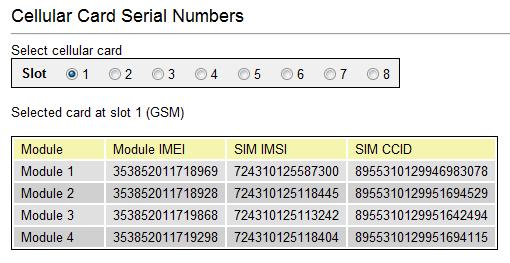 Configuring a Cellular Card Figure 33. HMC Serial Numbers Screen 2.