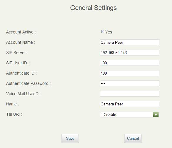- Figure 1 : Account 2 General Settings - 5. Repeat Step 3 to save and apply your settings. 6.