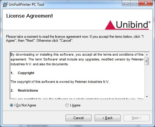 A license agreement similar to figure 10 will be shown to the user.
