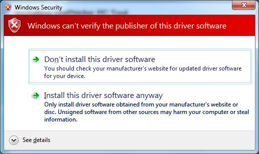 21 Figure 17: Install Driver Confirmation Screen 11. The screen similar to figure 18 will appear when driver installation is completed.