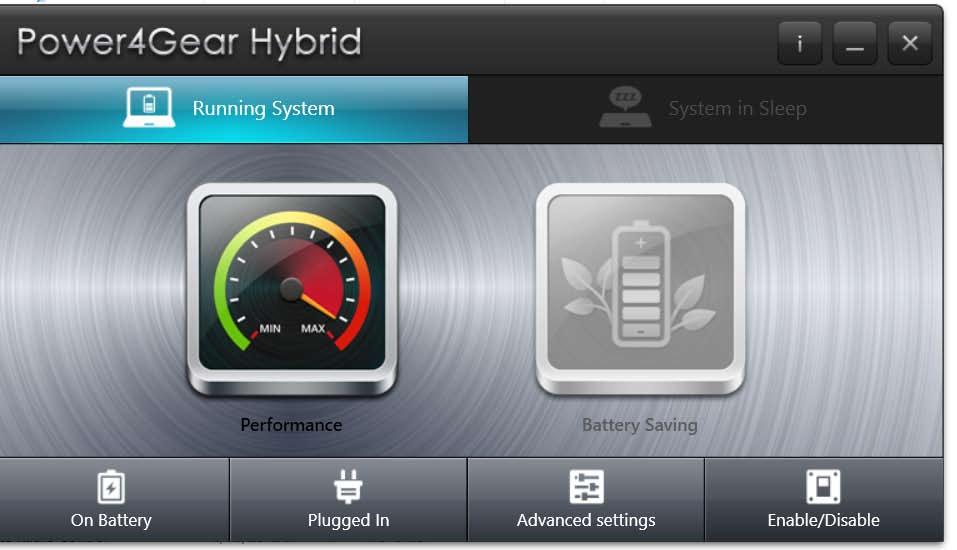 Select from these power saving modes. Use these options to customize your power saving mode.