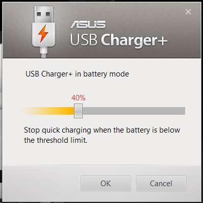 3. Move the percentage slider to the left or to the right to set the limit for charging devices.