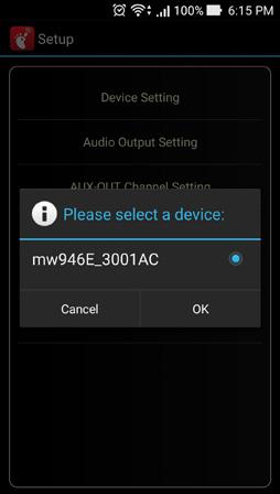 3. Choose the SSID of MediaWalker 963 device to
