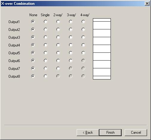 The number of selectable patterns differs depending on the set input/output configuration. Click the tab to select one.