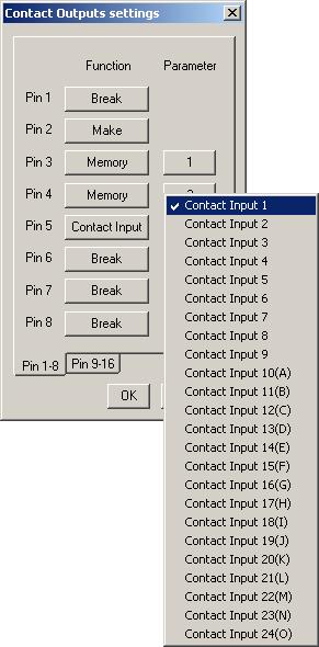19.5. Contact Output Function Assignment 19.5.1. Memory selection Assign the preset memory number (1 8) call tally to the terminal. Step 1.