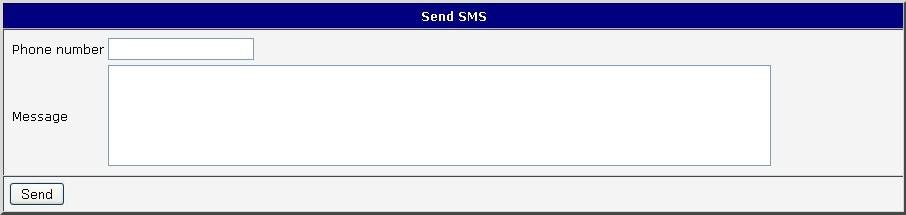 1.35. Send SMS The industrial router XR5i v2 is not availability item Send SMS. Sending SMS messages is possible in menu Send SMS.