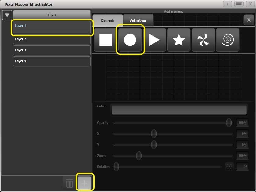 6. Shapes and Pixel Mapper effects - Page 119 7> Drag the 'Zoom' slider until the circle covers approximately one cell.