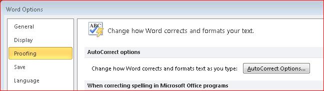 AutoCorrect Word will automatically correct common typographical errors, for example: Teh will be converted to The, across will be converted to across, etc.