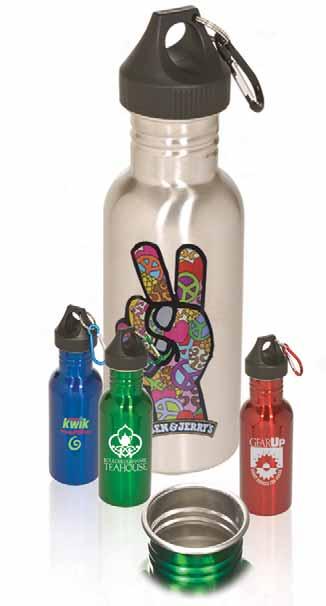 Recommended imprint colors on colored bottles: Black, Gold, Silver or White AVAILABLE WITH DRINKWARE Streamline Stainless Bottle PL-3681» 26 oz.