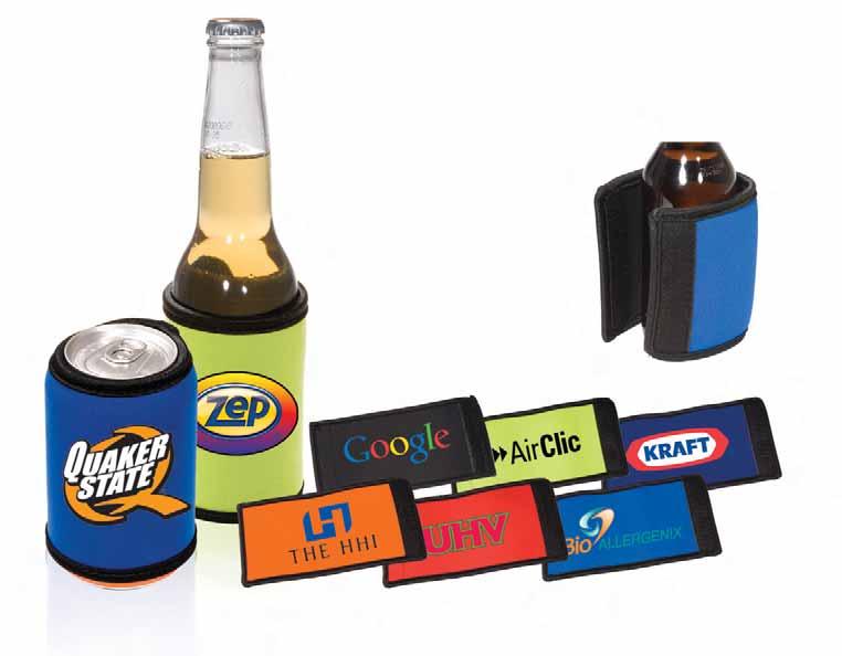 TUMBLERS/CAN HOLDERS FREE RUSH SERVICE! AVAILABLE WITH Beverage Wrap Neoprene PL-3823» Neoprene bottle holder stretches and wraps around to fit most 12 oz.