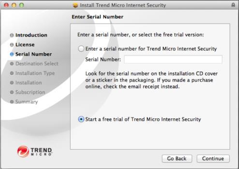 Trend Micro Antivirus for Mac 2015 - Product Guide v1.2 Figure 6. Enter Serial Number Figure 7. Start a Free Trial 8.