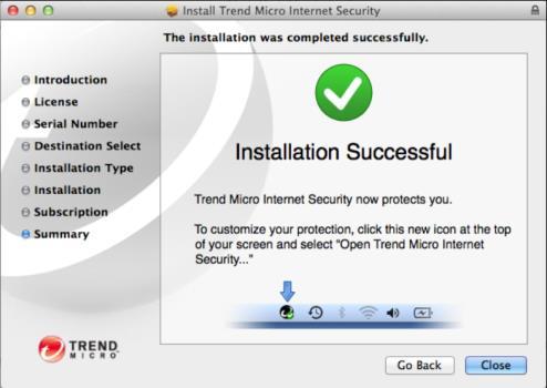 Trend Micro Antivirus for Mac 2015 - Product Guide v1.2 Figure 12. Installation Successful 14.
