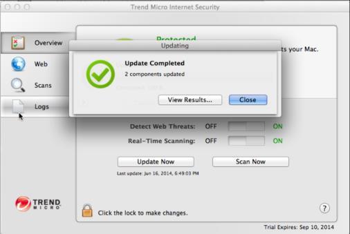 Trend Micro Antivirus for Mac 2015 - Product Guide v1.2 Figure 22. Update Completed 9.