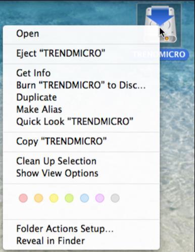 Trend Micro Antivirus for Mac 2015 Product Guide v1.2 Figure 25. Eject "TRENDMICRO" 12.