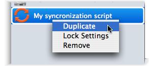 To do this, press the Control key, click the script that you wish to copy, then select Duplicate.