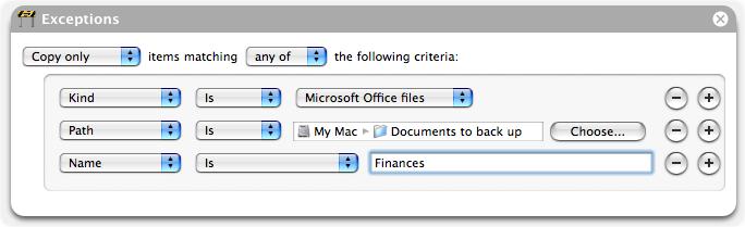 In the example below, files will only be copied if they: Are Microsoft Office files (such as Word documents), or Are in a certain