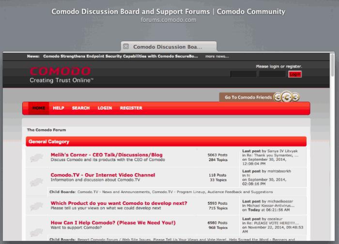 3.5.Browse Support Forums The fastest way to get further assistance on Comodo Antivirus is by posting your questions on Comodo Forums, a message board exclusively created for our users to discuss