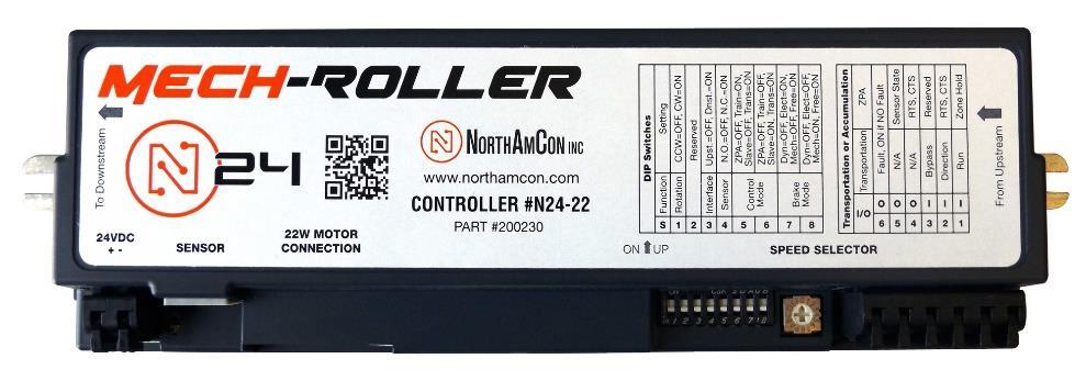 Description The N24 Controller is a specialized Motorized Roller Driver Module for NorthAmCon Mech-Rollers.
