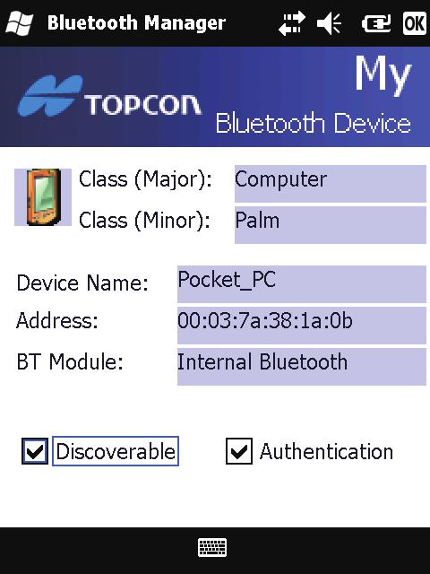 Working with Bluetooth Manager To access the My Bluetooth Device screen, tap Device My Bluetooth Device. Figure 11.