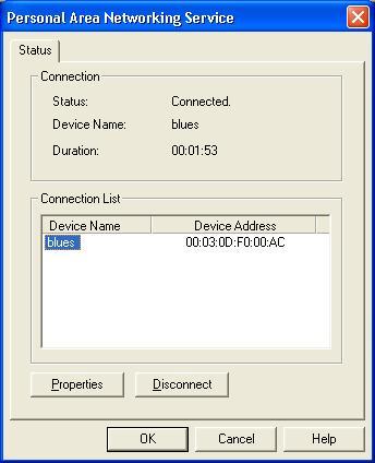 PAN Service Status dialog is different from others. Figure2: Local Service Status (PAN) Connection: Status: Whether the local service is connected.