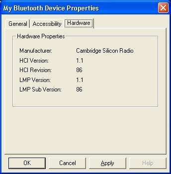 HCI Version: The HCI version of the local Bluetooth device.