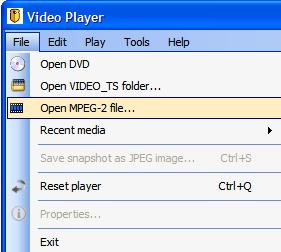 5.4 PLAYING AN MPEG-2 FILE DV-1 DVD content may be exported to an MPEG-2 file and viewed directly from that file. Video recovered from problem DVD discs can be stored and played as MPEG-2 files.
