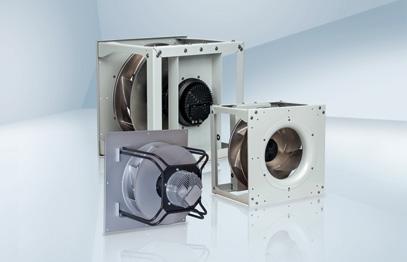 EC Plenum fans / RadiPac EC Radial impellers s (mm): ø250 to ø1,250 Air Flow (CFM): 1,758 to 27,158 Frequency (Hz): 50/60 Voltage (VAC): 230, 277, 380, 480 Integrated electronics, extremely low noise