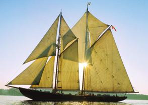 32. A schooner (SKOON ur) is a sailing ship with two or more masts. The sails of a schooner have interesting shapes. Many sails are triangular or can be made by putting two or more triangles together.