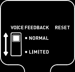 No audio session can be started until the language setting is completed. 4. Set Voice Feedback mode a. Activate or deactivate voice feedback using the voice feedback switch at the bottom of the unit.