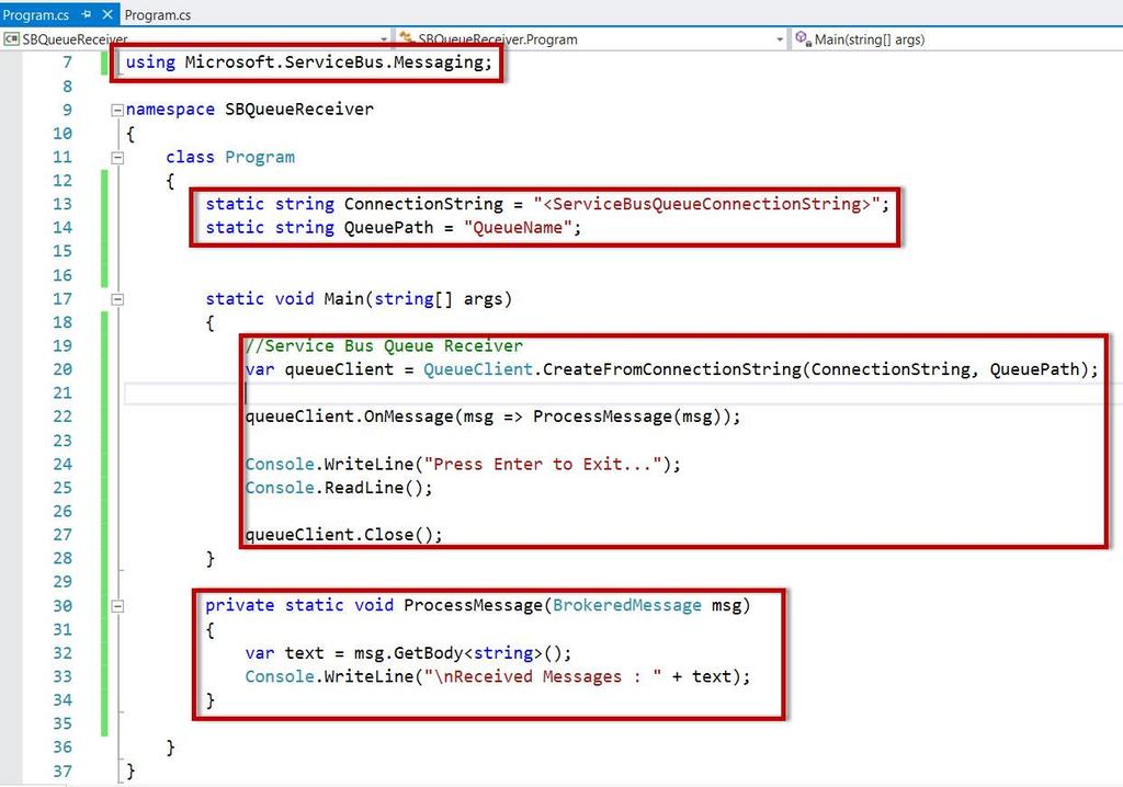 Step 13: Add Service Bus Namespace using Microsoft.ServiceBus.