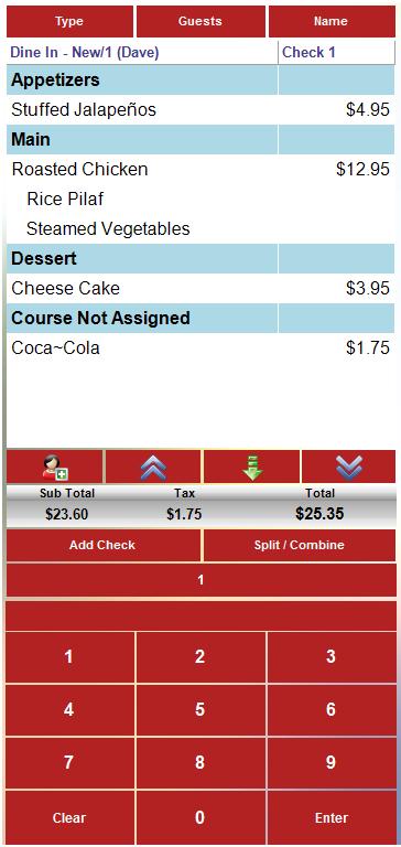 40 XERA POS User Manual Ordering an Automatic Course Menu Item Placing an order for a menu item that has been assigned an automatic course is identical to ordering any other menu item; however,