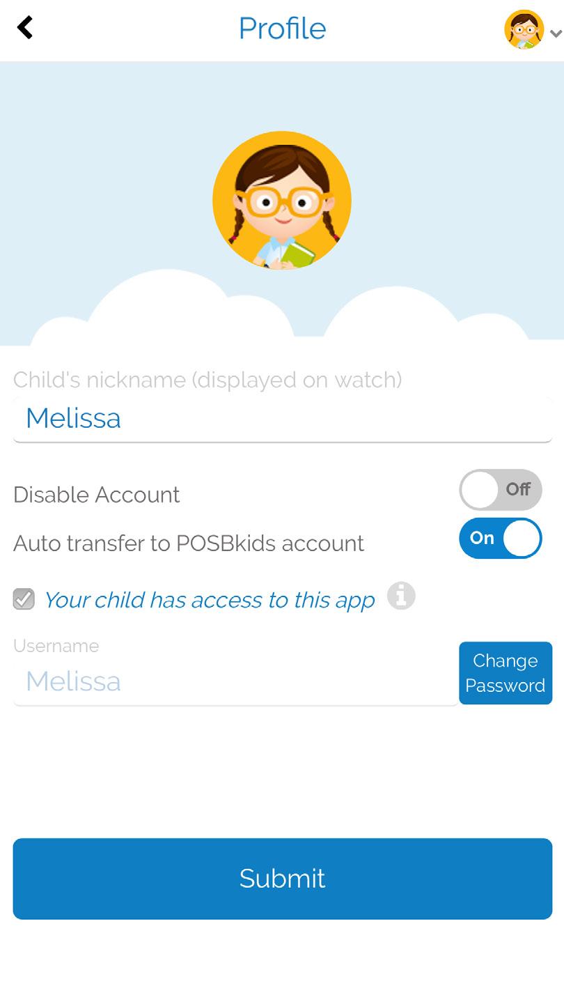 Mobile App Features Child setting Switch child This button allows you to switch between your children s accounts easily.