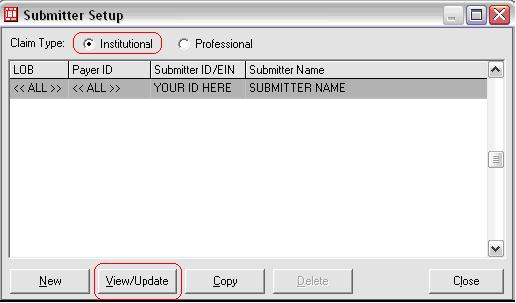 : 4. After you select View/Update you will see the Institutional Submitter