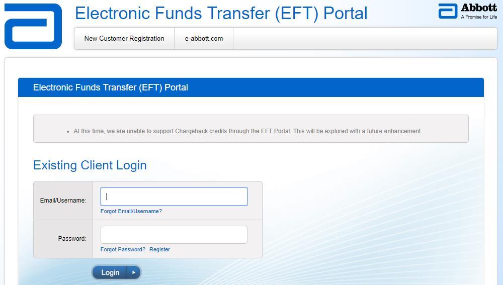 Figure 5: Price Check 2.5 EFT EFT stands for Electronic Funds Transfer portal. EFT module was created specifically for Abbott Nutrition. The link to the site can be found on the e-abbott.