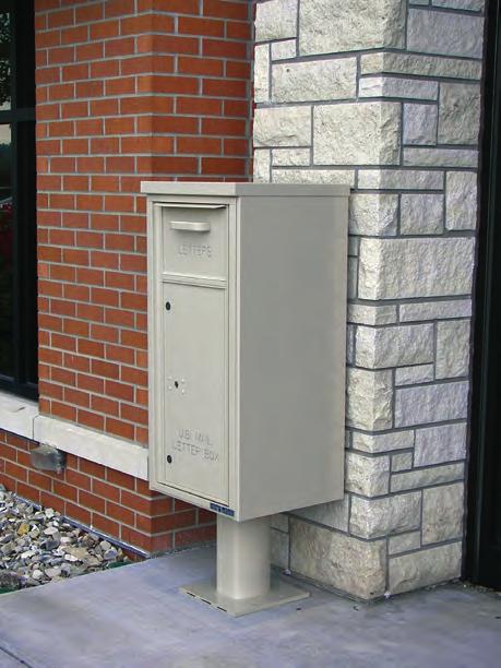 4C Pedestal Mount Free-Standing Single Module Installation Added flexibility for private delivery 4C Pedestal Mount (4CPM) is designed to work with all 55 Florence versatile TM front-loading mailbox