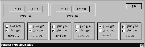 Wave Devices (Windows 95) Clear All Pressing this button clears all of the Vol/Bal On check-boxes at once.