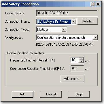 The Add Safety Connection dialog box appears.