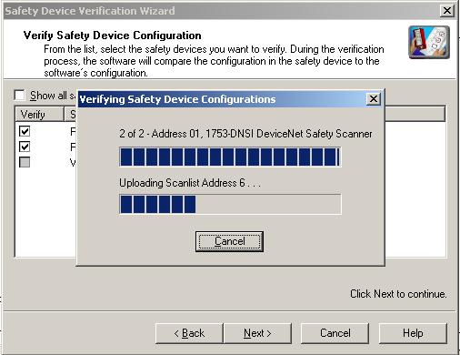 Chapter 7 Configuring Safety Connections between a GuardLogix Controller and POINT Guard I/O Modules on a DeviceNet Network Click Next to begin the upload and compare process.