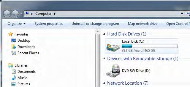 Right click on Local Disk (C:) and select Properties This will show how much Free