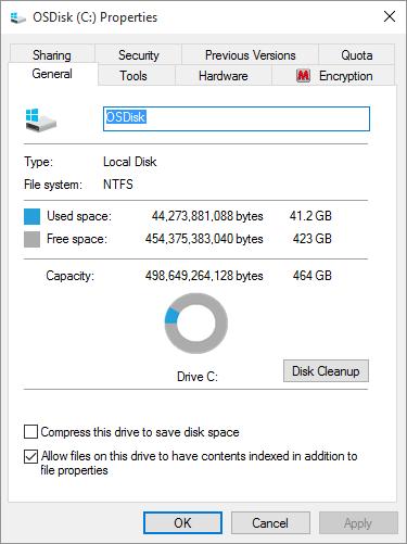 This should show at least 40 GB Free Drive Once the hard drive space is verified, close out of Properties. Step 4:.