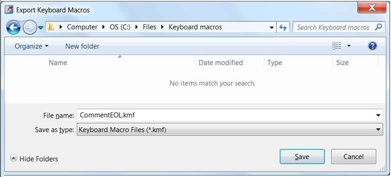 SHARING KEYBOARD MACROS Export keyboard macros to a file and then import them in SAS Enterprise Guide on another computer.