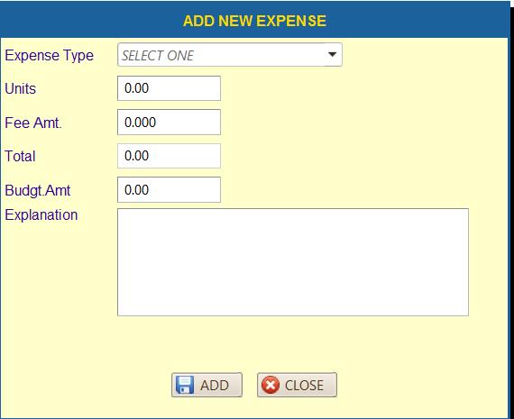 15 EXPENSES: Figure 17: 49. 49. To add an expense, click on the icon, Figure 16 below will display. Do Not Enter Meals and Lodging as expenses on the Expense Tab. Figure 18: 49. 50. 51 51. 52 50.