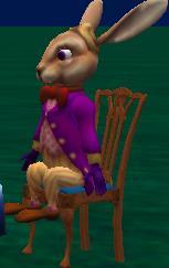 Repeat this for the leftknee. You may need to move the entire marchhare back and up to get him onto the chair.