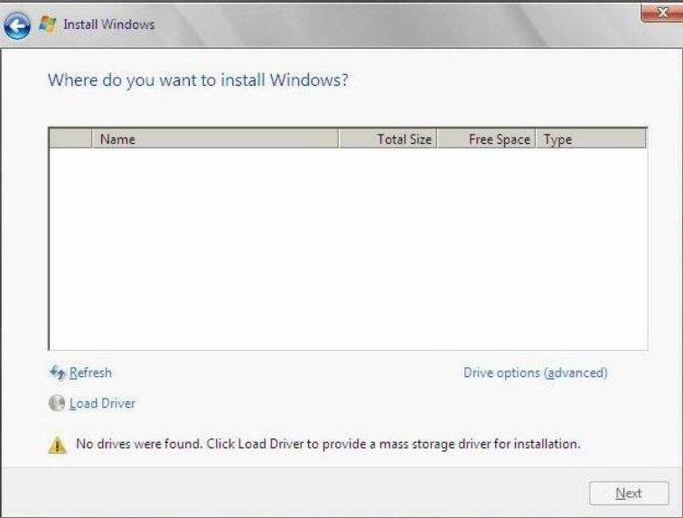 Install HBA Drivers (Windows) The Where Do You Want to Install Windows window appears. 2. 76 Perform one of these tasks.